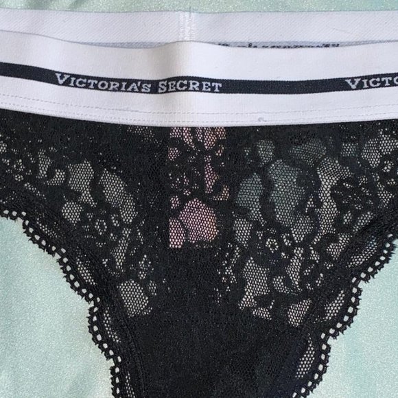 V-String Very Sexy Thong Panty Logo Waistband Lace - Picture 3 of 4